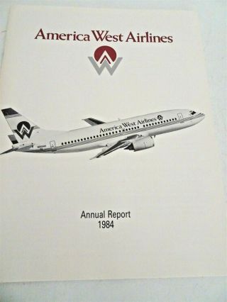 Vintage America West Airlines Annual Report 1984