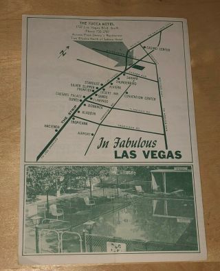 Vintage Las Vegas Yucca Motel Brochure Map Silver Slipper Gambling Hall Saloon 2