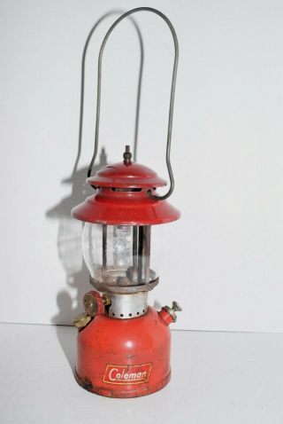 Vintage Coleman Red Model 200a Sunshine Of The Night Single Mantle Lantern 4