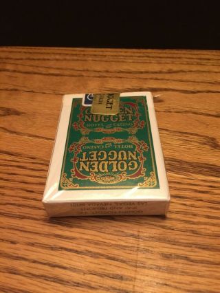 Vintage Golden Nugget Las Vegas - Hotel & Casino Playing Cards Green Cut Corners