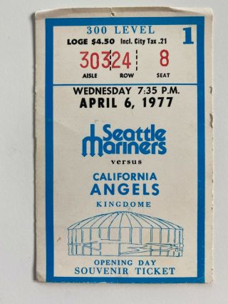 1977 Seattle Mariners - Ticket Stub 1st Ever Game April 6,  1977