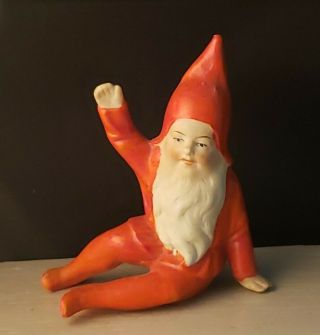 Antique Victorian Bisque Red Elf Dwarf Gnome 3.  25 " Rare Germany