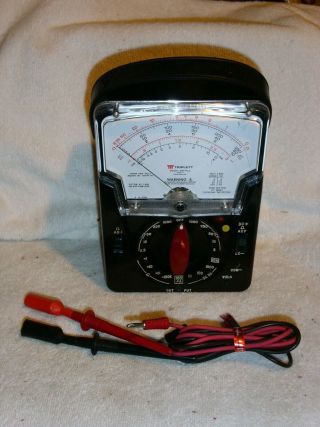 Vintage Triplett Model 630 - Plk Type 7,  Volt - Ohm - Amp Multimeter With Test Leads