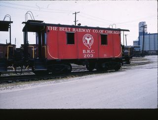1960 Belt Railway Co.  Of Chicago Brc Caboose 203 - Vintage 35mm Railroad Slide