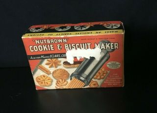 Vintage Nutbrown Cookie & Biscuit Maker In The Box Collectible 7 Plates