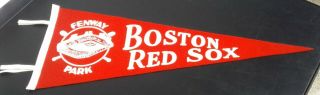 Vintage Full Size 12 " X 30 " Boston Red Sox Fenway Park Mlb Baseball Felt Pennant