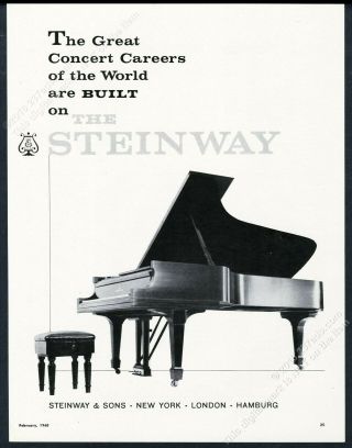 1960 Steinway D Concert Grand Piano Photo Vintage Trade Print Ad