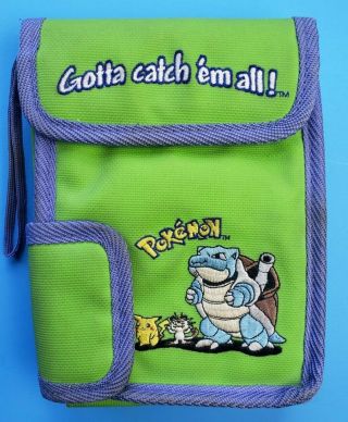 Vtg Nintendo Gameboy Color Pokemon Carrying Case Bag Pikachu Green & Purple