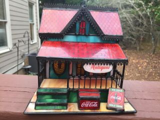 Coca - Cola Franklin Stained Glass Antique Store Village 1999