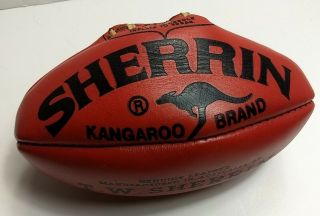 Vintage T.  W.  Sherrin Leather Match Rugby Ball W/laces Australian Football