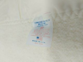 Tennessee Woolen Mills Thermal Cream Satin Trim Blanket 108” x 85” King VTG 2
