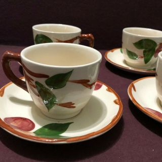 Set of 4 Vintage Franciscan Apple Made In England Tea Coffee Cups and Saucers 3