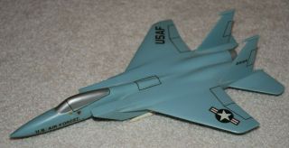 Vintage Usaf Air Force F - 15 Eagle Desktop Airplane Model Air Superiority Blue