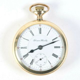 Antique Hampden Dueber 21 Jewel 18s Pocket Watch In Gold Filled Case Circa 1906