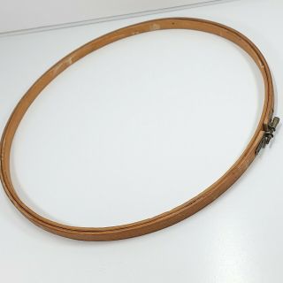 Large 13.  5 " Vintage Wood Embroidery Hoop Sewing Quilting Adjustable