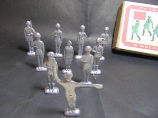 Soviet Russian Vintage Tin Toy Set Of 10 Soldiers Metal Ussr