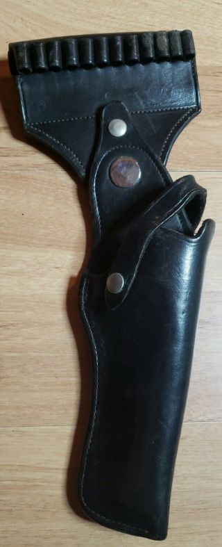 S&w Black Swivel Leather Holster 38 - 26 Duty Police Cartridge Holder 6 "
