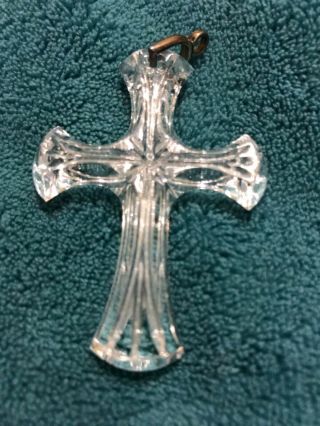 Antique/vintage Waterford Irish Crystal Cross/crucifix Pendant Signed - Authentic