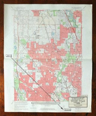 Park Ridge Illinois Vintage Usgs Topo Map 1963 Chicago 7.  5 - Minute Topologic