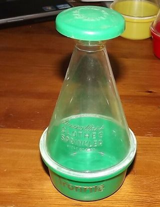 Vintage Laundry Clothes Sprinkler Bottle Green Ironrite