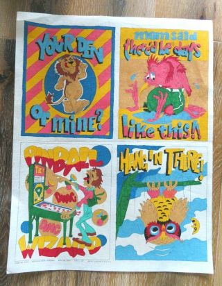 Vintage Artex Tri - Chem Painted Cloth Image Teen Mini Posters Pinball Wizard 4154