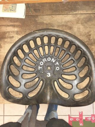 Vintage Antique Toronto Cast Iron Tractor / Implement Seat Restored