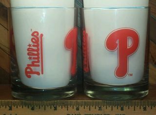 Philadelphia Phillies Vintage Low Ball Rocks Drink Glass Set Of 2