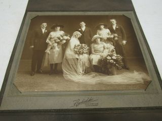 A Old Vintage Wedding Photo Bride Groom Studios Photo Cardboard Frame Mat