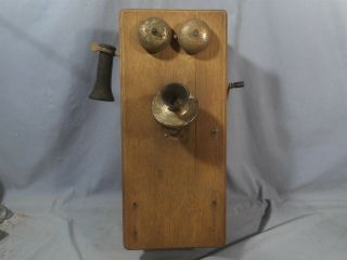 Antique Western Electric Hand Crank Wall Oak Telephone 250w With 1894 Magneto