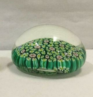 1950s Murano Art Glass Millefiori Paperweight Multi - Color Flowers 2