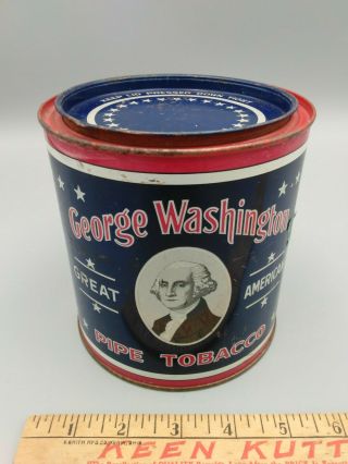 Vintage George Washington Great American Pipe Tobacco Advertising Tin (empty)
