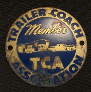 Vintage 1940s Trailer Coach Association Member Brass Badge Tca