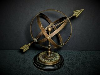 Antique Armillary Rotating Sundial Sphere