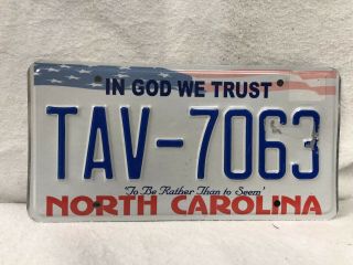 Expired 2000’s North Carolina In God We Trust License Plate