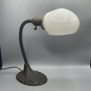 Vintage Cast Iron Art Deco Flex Desk Lamp Aladdin Mfg Co - Muncie Ind.  - 0523