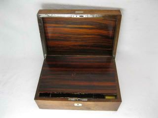 Inlaid MOP Mother of Pearl Lap Desk Victorian Writing Wooden Box Vtg Old Antique 3