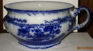 Antique W.  H.  Grindley Flow Blue Chamber Pot,  Signed