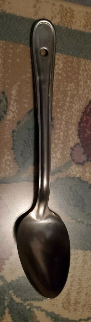 Vintage Wb/w Stainless Steel Serving Spoon Mess Spoon Heavy Duty 12 - 1/4 "