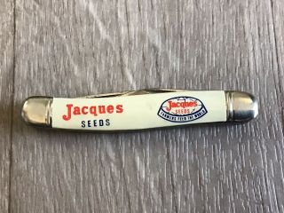 Vintage Imperial Jacques Seeds Folding 2 - Blade Pocket Knife Advertising