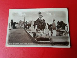 The City Cemetery,  Falls Road,  Belfast.  Vintage Real Photo Postcard