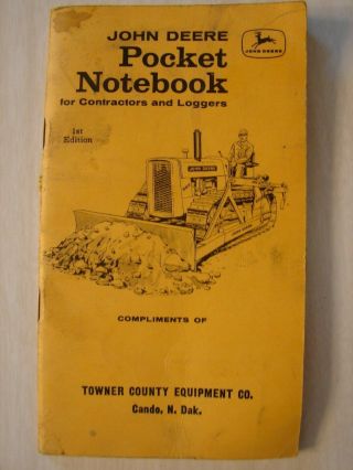 Vintage John Deere Pocket Notebook - Cando,  North Dakota