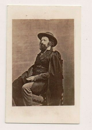 Vintage Cdv Alfred Tennyson,  1st Baron Tennyson British Poet