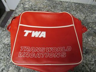 Vintage Twa Trans World Airlines Vacations Flight Travel Shoulder Bag By Gmd