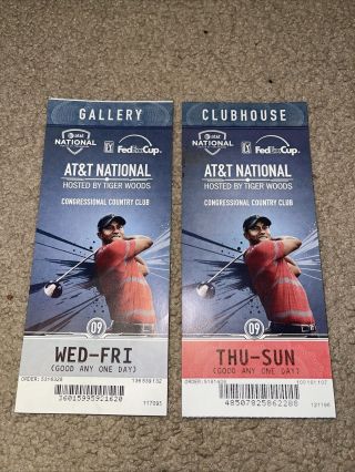 2009 At&t National Hosted By Tiger Woods Ticket Stubs Congressional Country Club