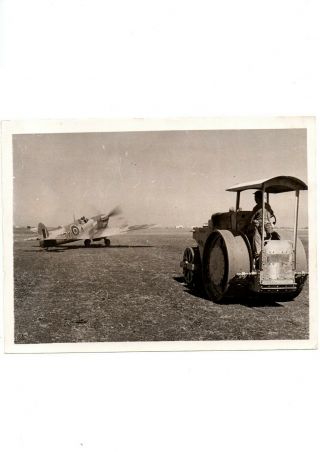 Wwii Raf Spitfire In A Captured Sicilian Airfield 1943 Vtg Orig Press Photo Y18