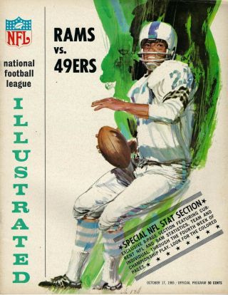 1965 10/17 Football Program Los Angeles Rams San Francisco 49ers John Brodie Vg