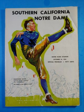 1961 October 14 Notre Dame Vs Usc Trojans Official Program Football Vg - Ex