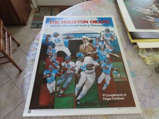 1979 Houston Oilers 20th Anniversary Season Poster Astrodome Bxlg
