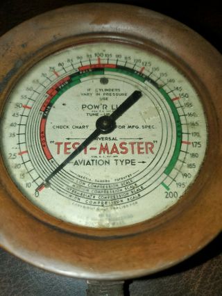 Vintage Test Master Aviation Type Compression Tester Gauge Steampunk Industrial 2