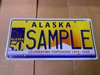 Alaska Sample License Plate “celebrating Statehood 1959 - 2009”